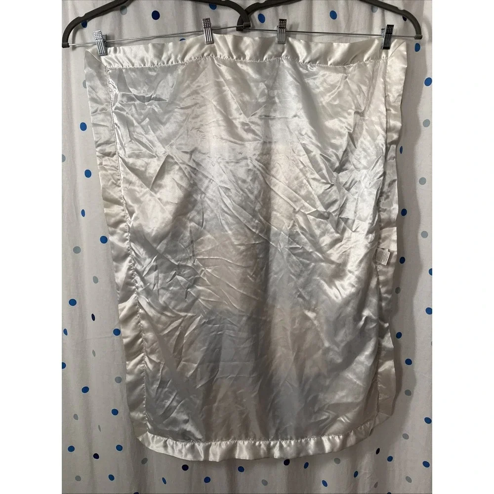 Just Born Blue White Patchwork Minky Raised Dot Baby Blanket Satin Trim 30x40
